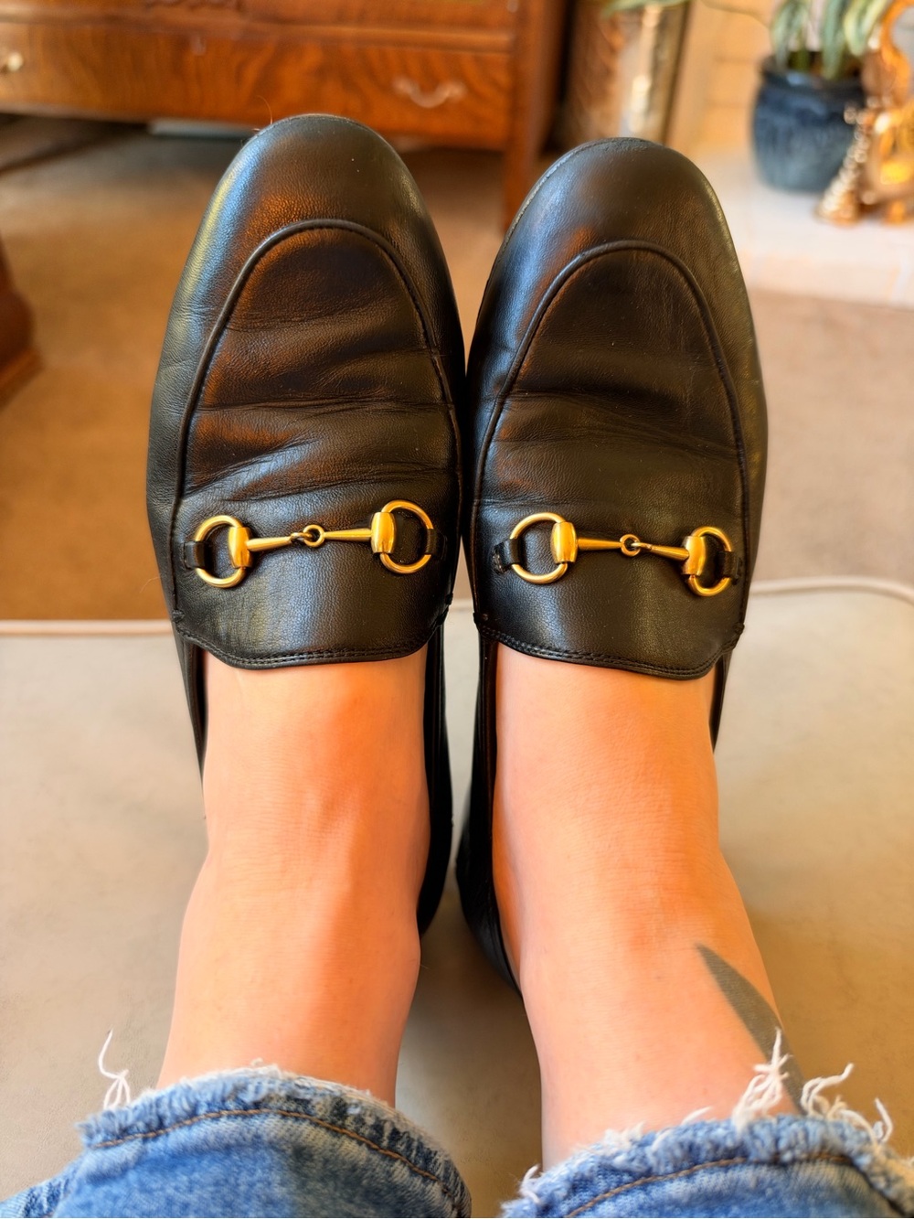Gucci Brixton Horsebit Leather Loafer Black